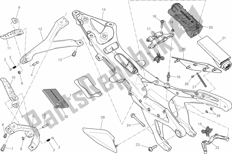 Todas as partes de Quadro Traseiro do Ducati Superbike 1199 Panigale S 2012